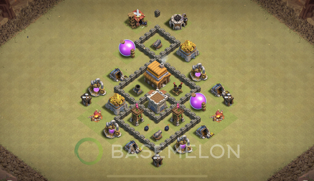 Rathaus Level 4 Krieg Base 2025, Anti Alles, Layout #1966