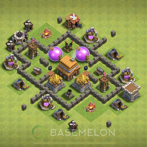 Town Hall Level 4 Farm Base Design 2025, Anti Everything, Hybrid, Layout #2042