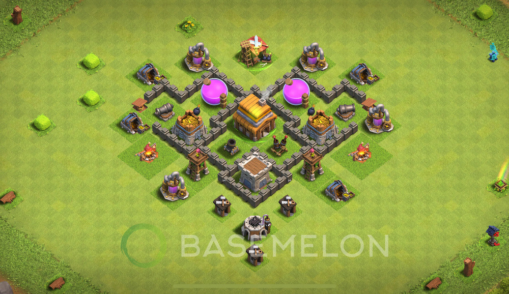 Town Hall Level 4 Farm Base Design 2024, Hybrid, Layout #222