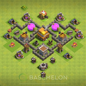 Town Hall Level 4 Farm Base Design, Hybrid, Layout #222