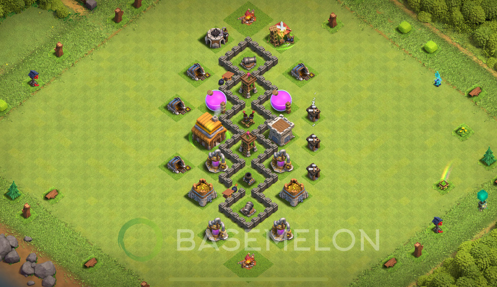 Town Hall Level 4 Trophy/Defense Base Design 2024, Layout #253