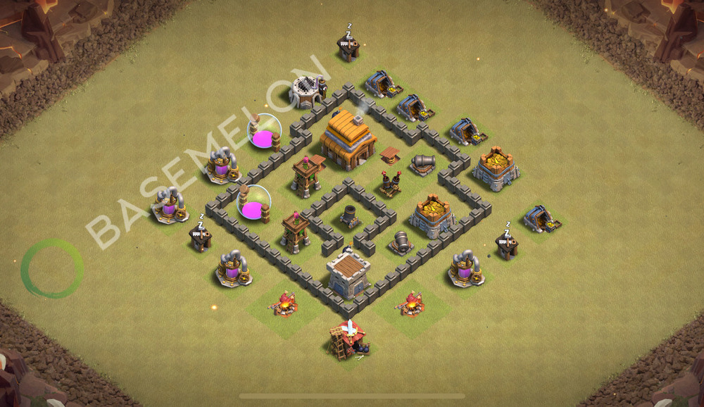 Town Hall Level 4 War Base Design 2026, Max Levels, Anti Everything, Layout #2861