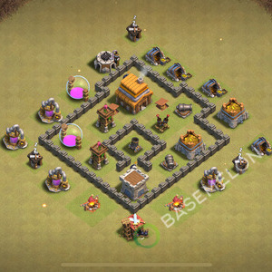 Town Hall Level 4 War Base Design 2026, Max Levels, Anti Everything, Layout #2861
