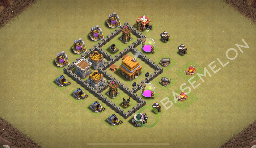 Town Hall Level 4 War Base Design 2026, Max Levels, Anti Everything, Layout #3035