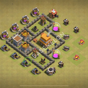 Town Hall Level 4 War Base Design 2026, Max Levels, Anti Everything, Layout #3035