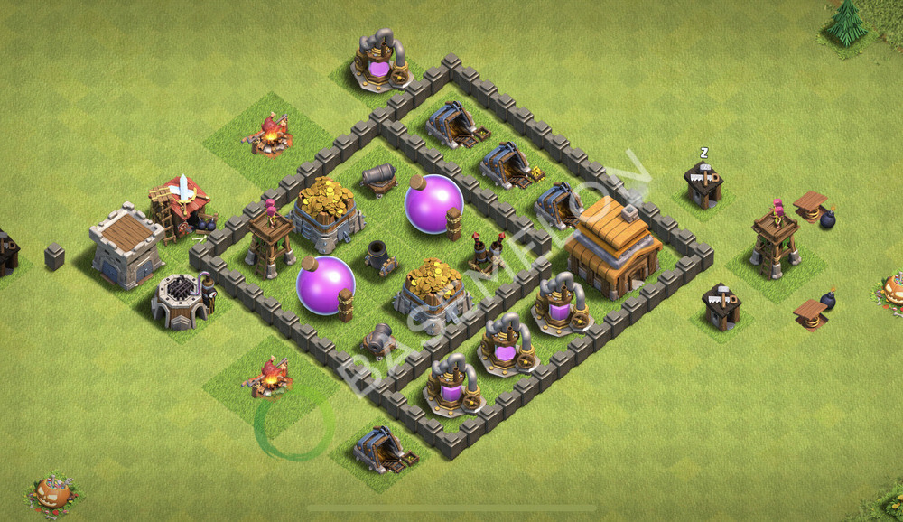 Hôtel de Ville Level 4 Farming Base  2026, Niveaux max, Hybride, Village #3146