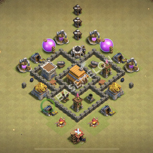 Town Hall Level 4 War Base Design 2026, Max Levels, Anti Everything, Layout #3284