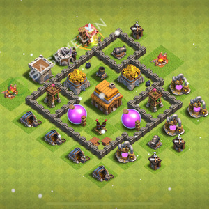 Town Hall Level 4 Farm Base Design 2026, Max Levels, Anti Everything, Layout #3346