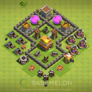 Town Hall Level 4 Farm Base Design, Hybrid, Layout #525