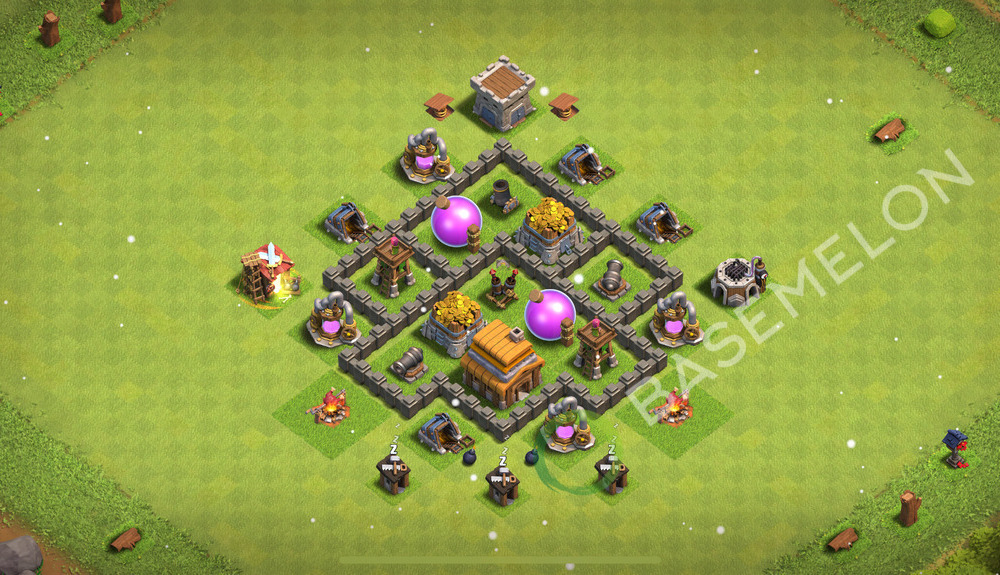 Town Hall Level 4 Farm Base Design 2026, Max Levels, Anti Air, Layout #823