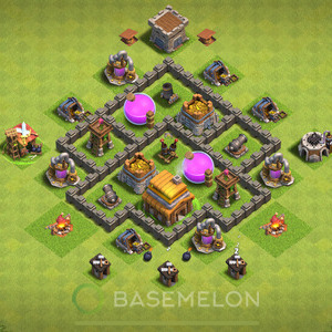 Town Hall Level 4 Farm Base Design, Max Levels, Anti Air, Layout #823