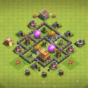 Town Hall Level 4 Farm Base Design 2025, Max Levels, Anti Air, Layout #823
