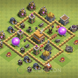 Rathaus Level 5 Verteidigung Base, Max Level, Anti Alles, Layout #105