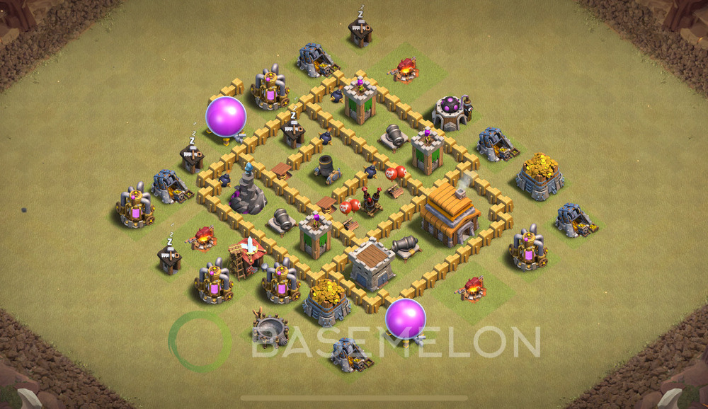 Town Hall Level 5 War Base Design 2025, Anti Air, Layout #1139