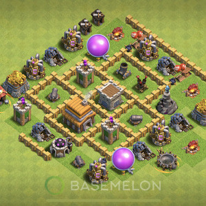 Rathaus Level 5 Verteidigung Base 2025, Anti Alles, Layout #1208