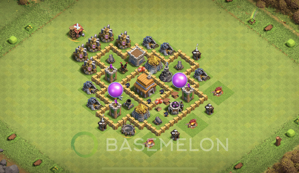 Town Hall Level 5 Farm Base Design 2025, Anti Air, Layout #1288