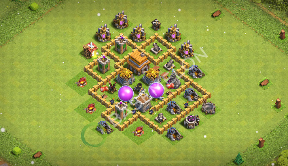 Aldea del Ayuntamiento Nivel 5 para Farming, Niveles Máximos, Híbrido Diseño 2026, #1320