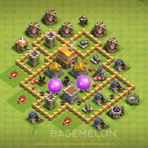 Town Hall Level 5 Farm Base Design 2025, Max Levels, Hybrid, Layout #1320