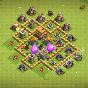 Town Hall Level 5 Farm Base Design 2025, Max Levels, Hybrid, Layout #1320