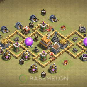 Town Hall Level 5 War Base Design 2025, Max Levels, Anti Everything, Layout #1344