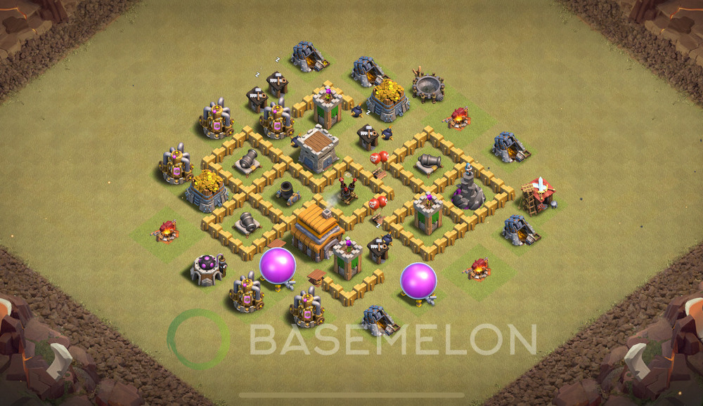 Town Hall Level 5 War Base Design 2025, Anti 2 Stars, Layout #1523