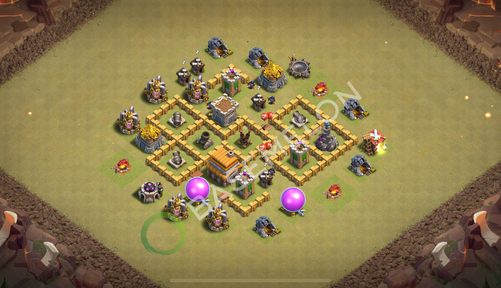 Town Hall Level 5 War Base Design 2026, Anti 2 Stars, Layout #1523