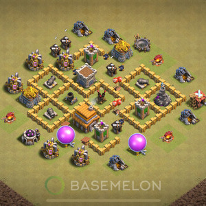 Town Hall Level 5 War Base Design 2025, Anti 2 Stars, Layout #1523