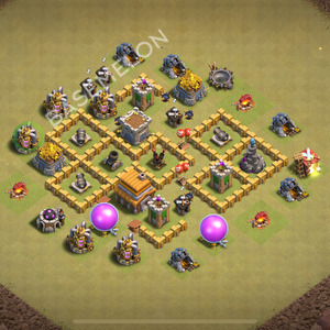 Town Hall Level 5 War Base Design 2025, Anti 2 Stars, Layout #1523