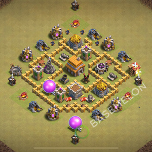 Town Hall Level 5 War Base Design 2025, Anti 2 Stars, Layout #1678