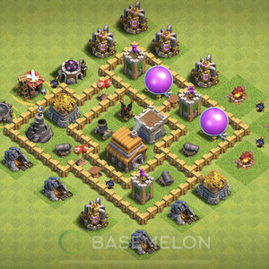 Town Hall Level 5 Trophy/Defense Base Design 2025, Anti 3 Stars, Anti Air, Layout #1825