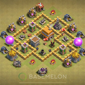 Rathaus Level 5 Krieg Base 2025, Anti 3 Sterne, Anti Alles, Layout #1987