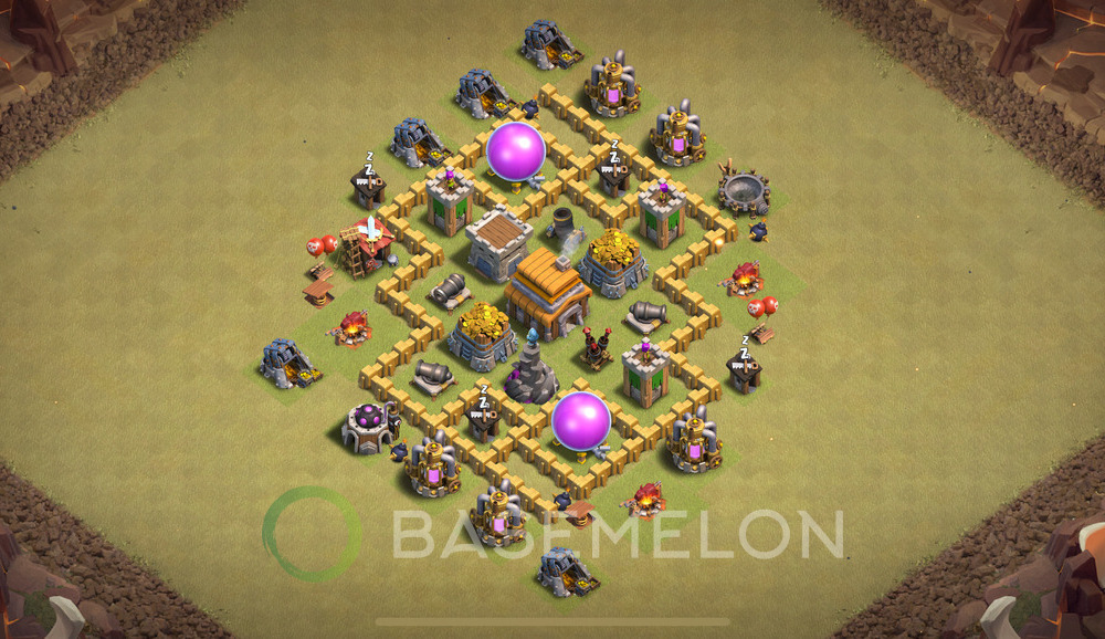 Town Hall Level 5 War Base Design 2025, Anti 3 Stars, Hybrid, Layout #2119