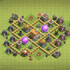 Town Hall Level 5 Farm Base Design 2025, Anti 3 Stars, Hybrid, Layout #2264