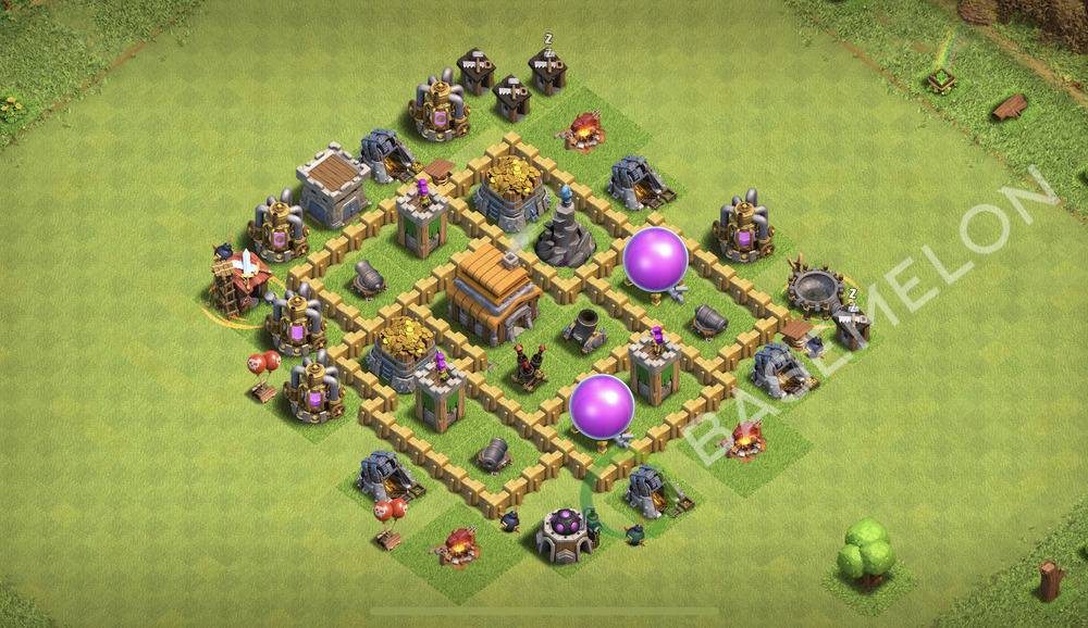 Town Hall Level 5 Trophy/Defense Base Design 2025, Anti Air, Layout #2357