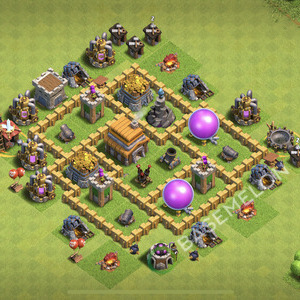 Town Hall Level 5 Trophy/Defense Base Design 2025, Anti Air, Layout #2357