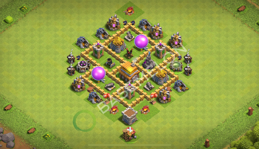 Town Hall Level 5 Farm Base Design 2026, Anti Everything, Hybrid, Layout #2542