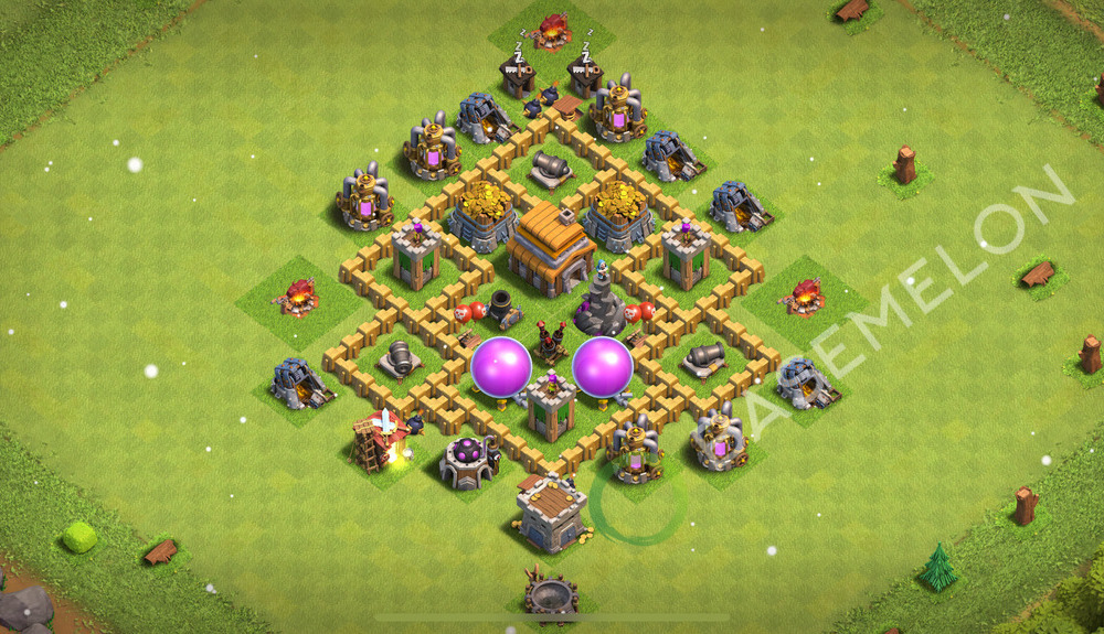 Town Hall Level 5 Farm Base Design 2026, Max Levels, Hybrid, Layout #2557