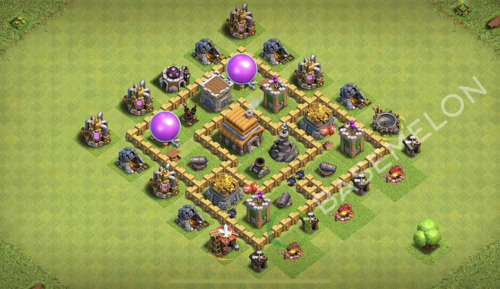 Hôtel de Ville Level 5 Trophées/Défense Base  2026, Niveaux max, Hybride, Village #2656