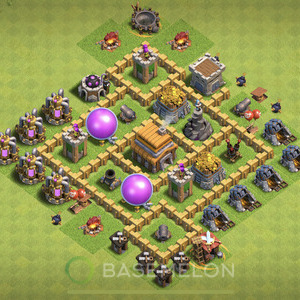 Rathaus Level 5 Farmen Base, Anti 3 Sterne, Hybrid, Layout #303