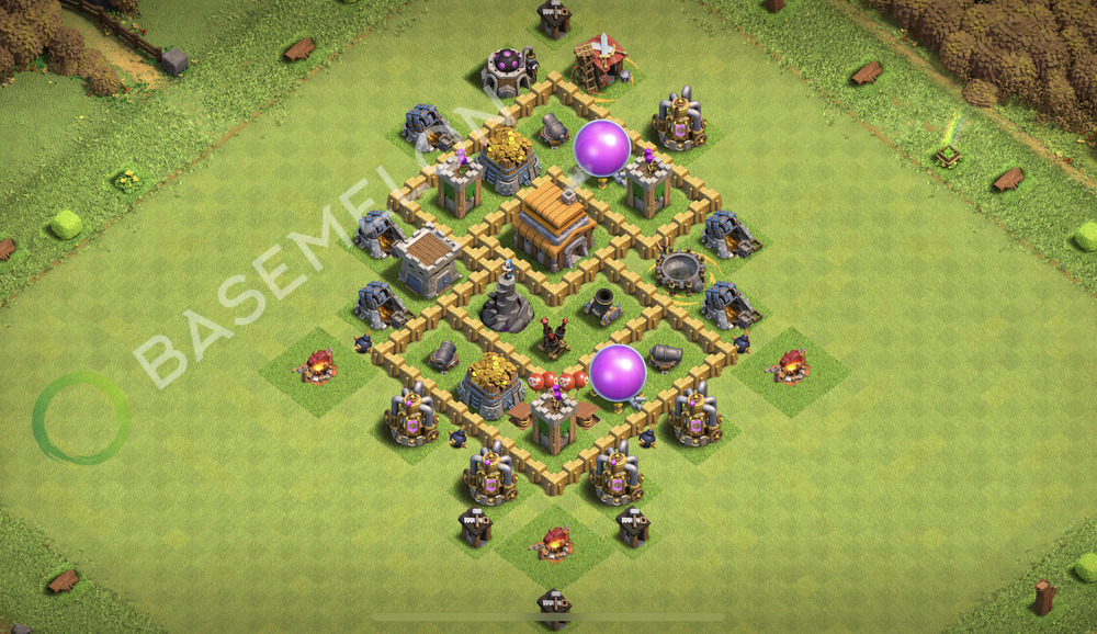 Town Hall Level 5 Farm Base Design 2026, Max Levels, Hybrid, Layout #3090