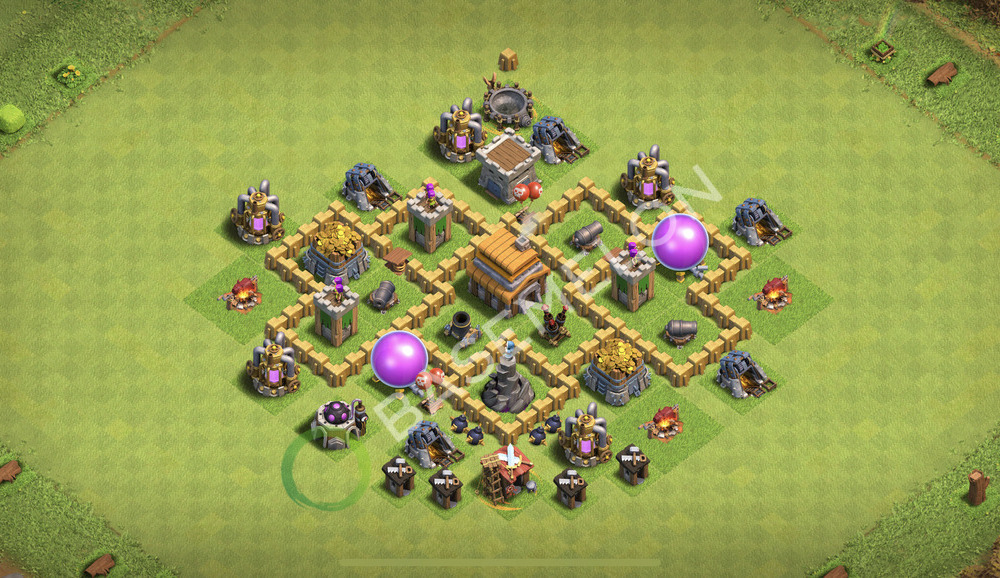 Town Hall Level 5 Farm Base Design 2026, Max Levels, Hybrid, Layout #3311
