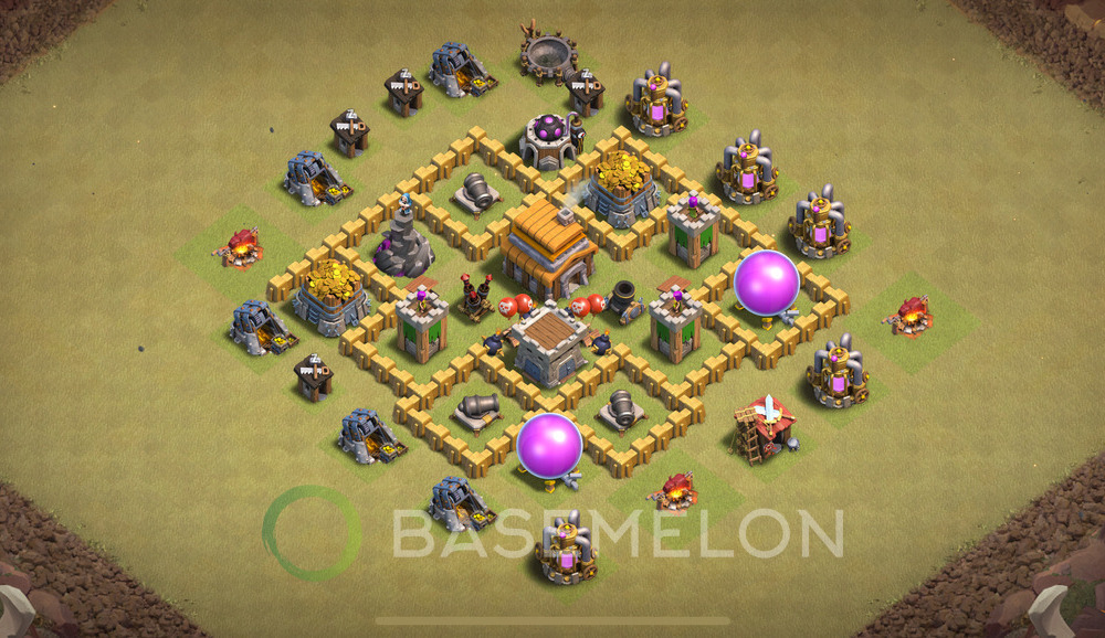 Town Hall Level 5 War Base Design 2024, Anti 2 Stars, Layout #337