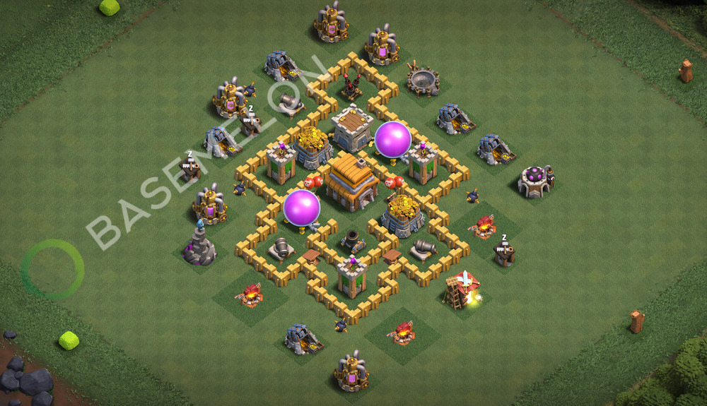 Aldea del Ayuntamiento Nivel 5 para Defensa, Anti 3 Estrellas Diseño 2026, #3465