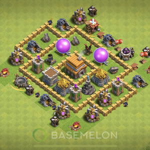 Rathaus Level 5 Farmen Base, Anti 2 Sterne, Hybrid, Layout #376