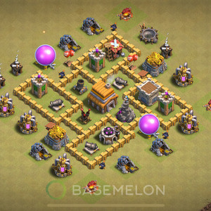 Rathaus Level 5 Krieg Base, Anti 2 Sterne, Anti Alles, Layout #382