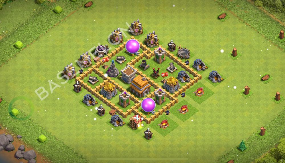 Town Hall Level 5 Farm Base Design 2025, Anti 2 Stars, Hybrid, Layout #397
