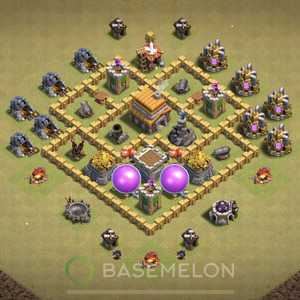 Rathaus Level 5 Krieg Base, Anti 3 Sterne, Anti Alles, Layout #411