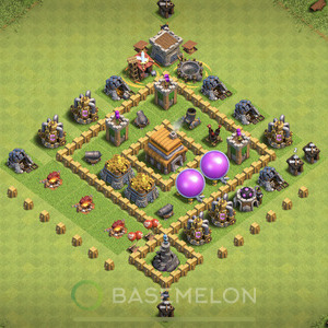 Town Hall Level 5 Farm Base Design, Max Levels, Hybrid, Layout #459