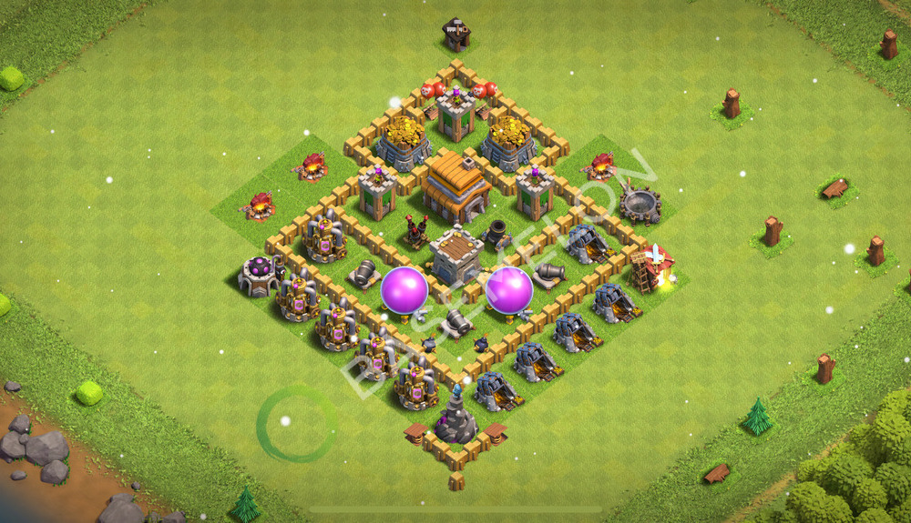 Aldea del Ayuntamiento Nivel 5 para Defensa, Anti 2 Estrellas, Híbrido Diseño 2026, #480