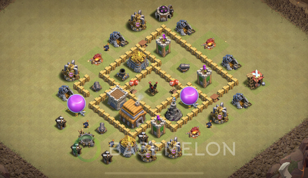 Town Hall Level 5 War Base Design 2024, Anti 3 Stars, Anti Air, Layout #508